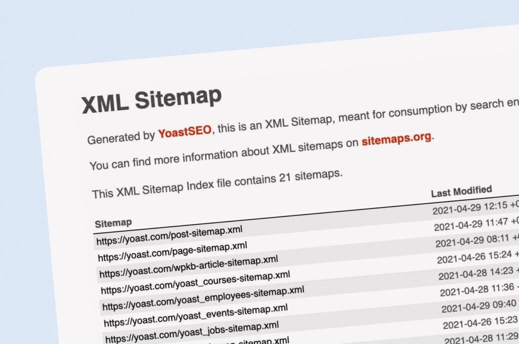 un sitempa.xml creato tramite plugin Yoast SEO